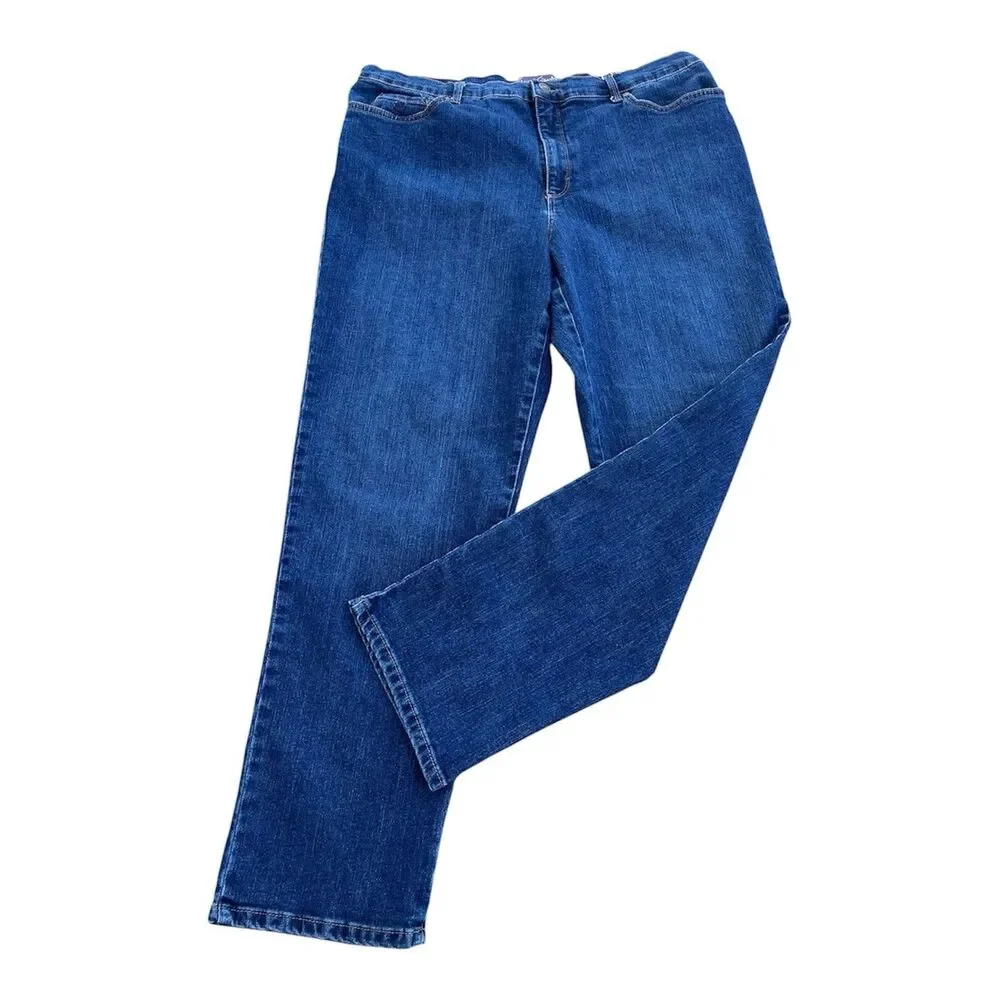 Gloria Vanderbilt Amanda Women's Straight LegJeansSize 18 Missy Average Blue